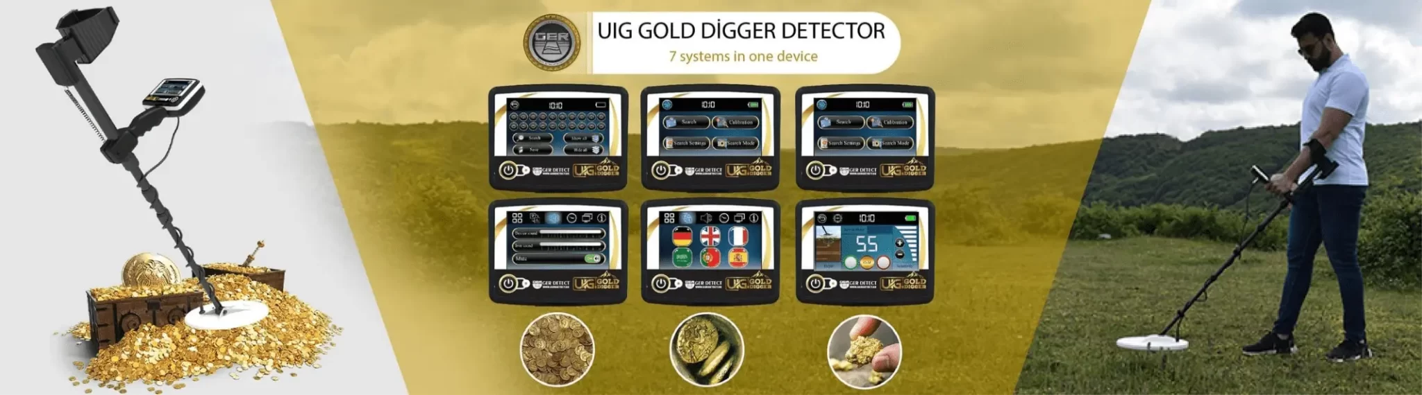 UIG GOLD DIGGER - metal detector - gold detector- اجهزة كشف الذهب - اجهزة كشف المعادن -